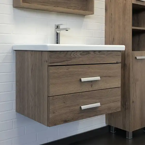 Тумба с умывальником Comforty Никосия 70П Дуб темный, 00-00008855 фото 2