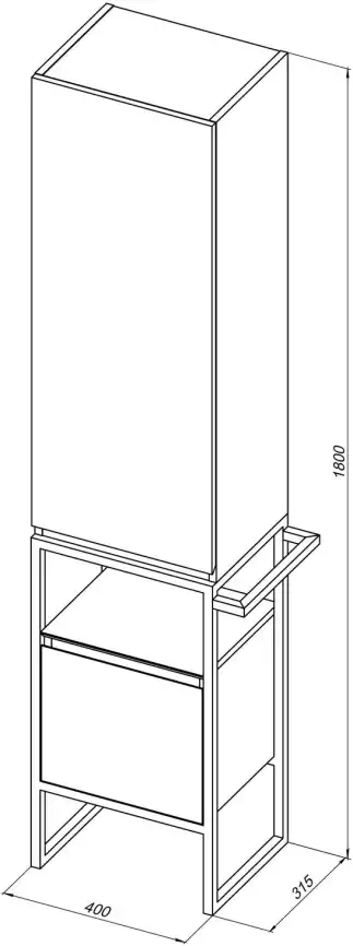 Шкаф-пенал Allen Brau Priority 40 1.31006.AM L антрацит матовый фото 2