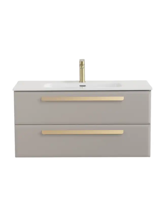 Тумба под раковину Cezares ECO-CER-N 100 см, ECO-CER-N-1000-2C-SO-GCO-P (без ручек), Серо-Бежевый Матовый фото 1