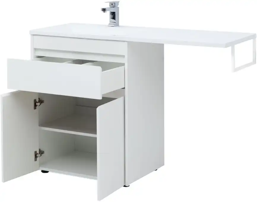 Тумба под раковину Aquanet Токио 130/68 белый (напольная, 1 ящик, 2 дверцы) 237746 фото 8