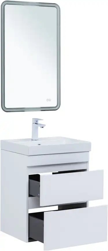 Тумба под раковину Aquanet Слим 50 белый сатин, 346046 фото 6