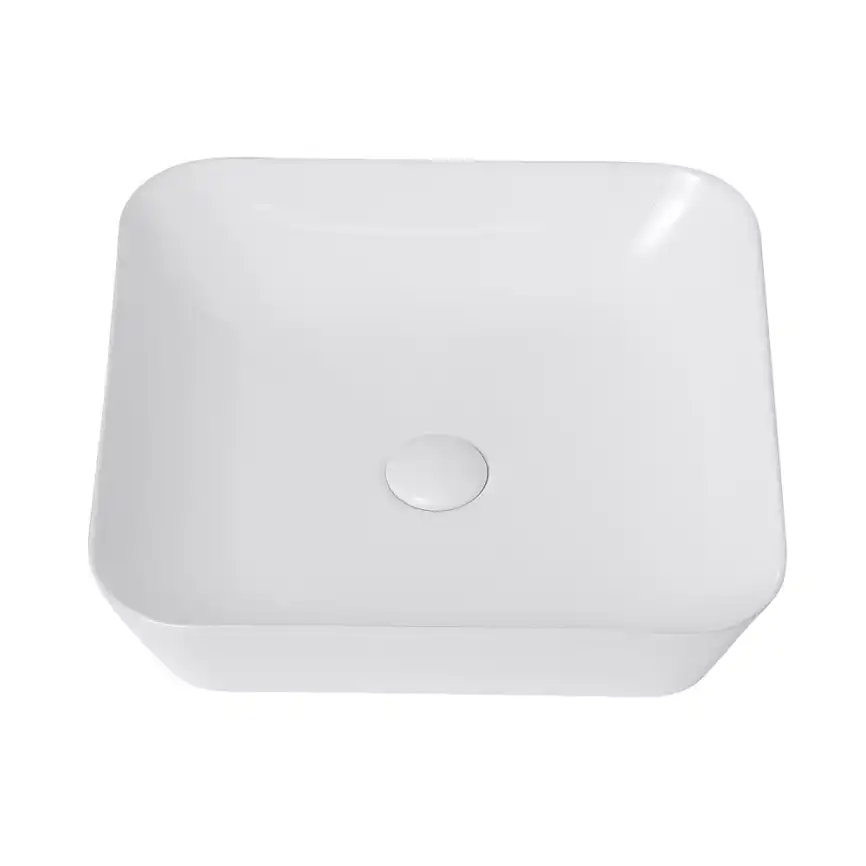 Раковина накладная ABBER RECHTECK 43х43х11 AC2205, квадратная, белая фото 3