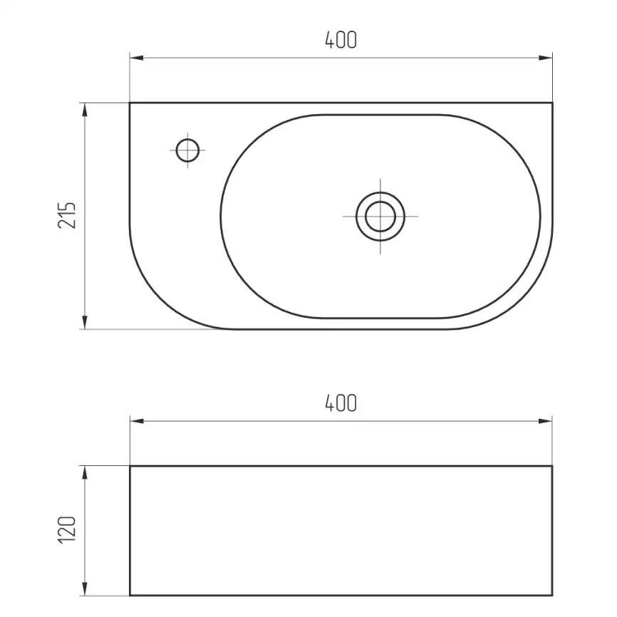 Рукомойник AVS Эстер 40x22 R, белый фото 4