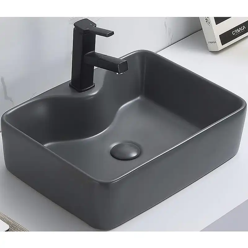 Раковина накладная CeramaLux 485х375х135 7291MDH-2 , цвет Серый фото 1