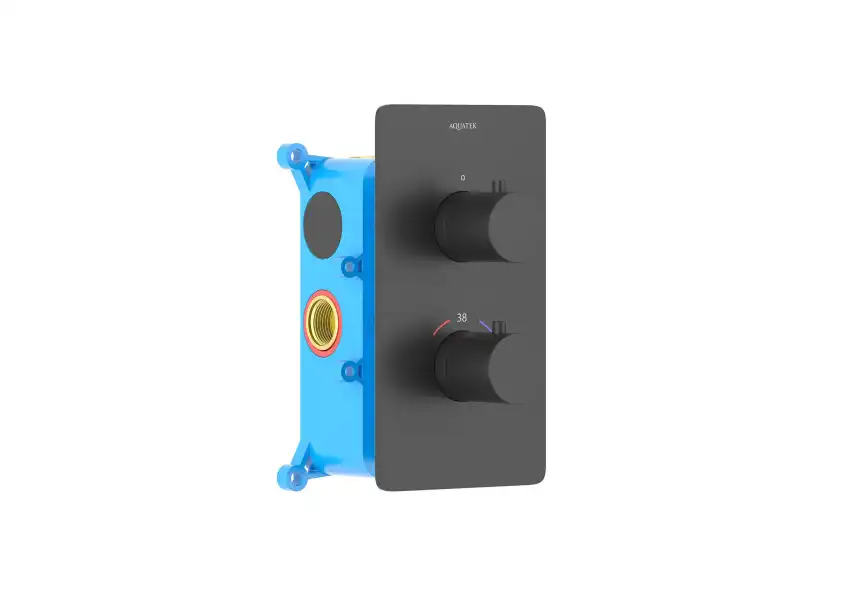 Смеситель для душа Aquatek Европа AQ1391MB встраиваемый, термостатический, Черный матовый фото 3