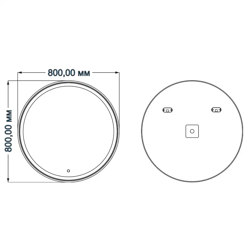 Зеркало Azario Olivia 80х80 CS00066641 с подстветкой, сенсорный выключатель с функцией диммера фото 3