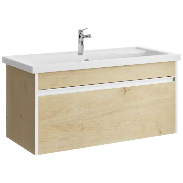 Тумба с раковиной подвесная Aqwella Urban 100 см, URB0110DD, цвет Дуб Давос фото 1