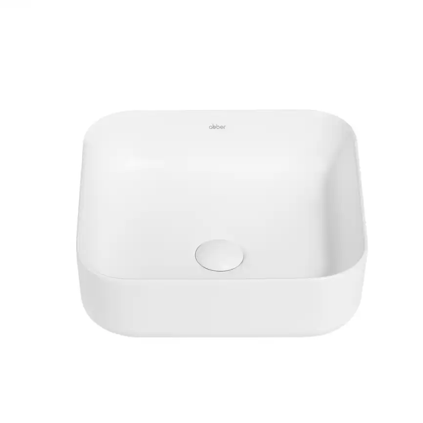 Раковина накладная ABBER RECHTECK 38,5х38,5х13,5 AC2211MW, квадратная, белая матовая фото 4