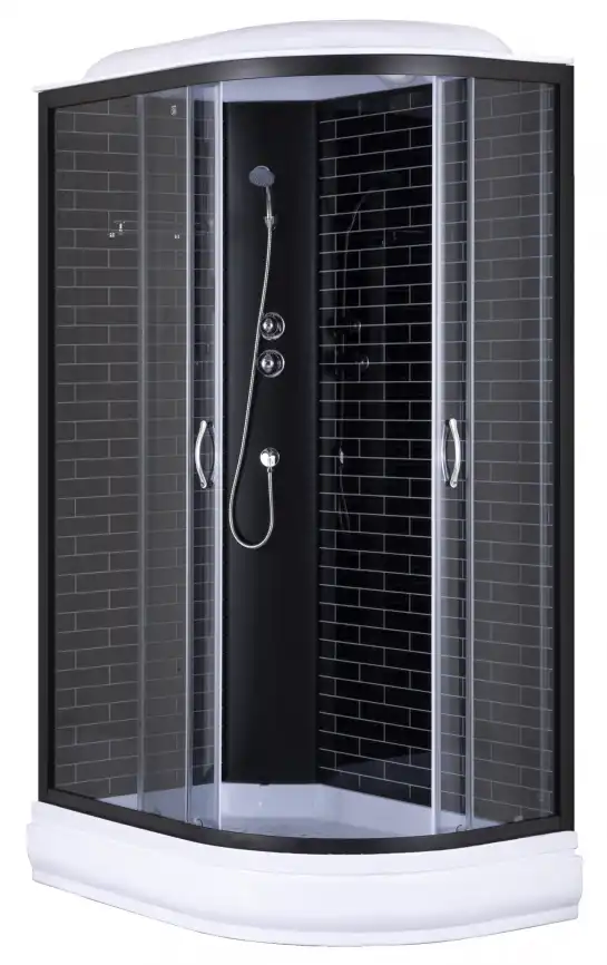 Душевая кабина Loranto 120х80 средний поддон, прозрачное стекло, профиль Черный, CS-66120-20L GB 120 фото 1