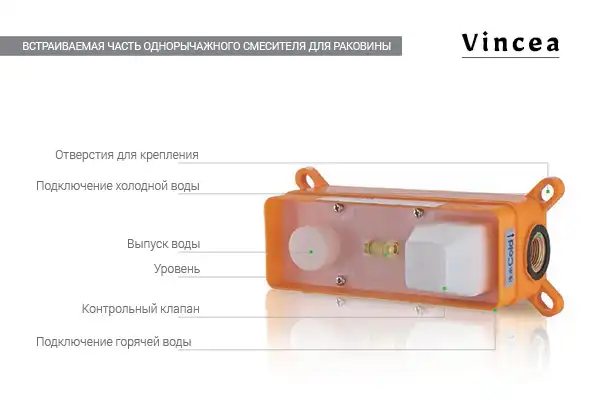 Смеситель для раковины Vincea Desire VBFW-1D1BG встраиваемый однорычажный, брашированное золото фото 3