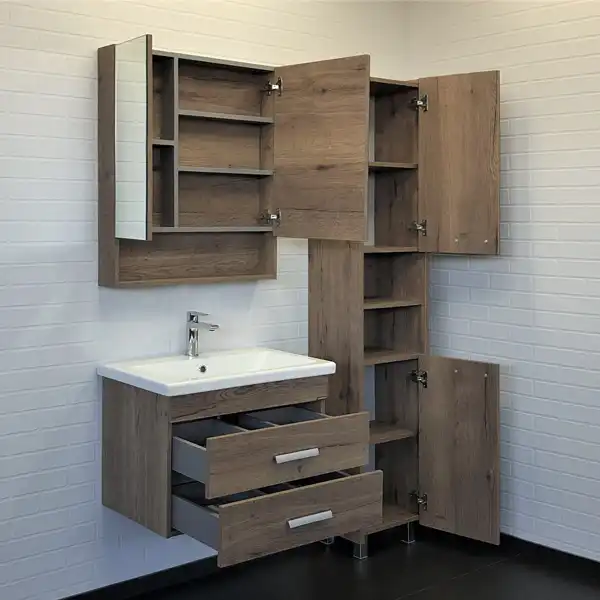 Тумба с умывальником Comforty Никосия 70П Дуб темный, 00-00008855 фото 6