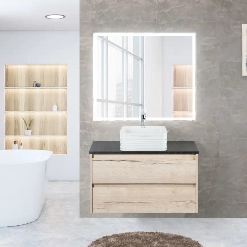 Зеркало BelBagno SPC-GRT 90х80 SPC-GRT-900-800-LED-TCH-WARM с подстветкой, сенсорный выключатель, с подогревом фото 8