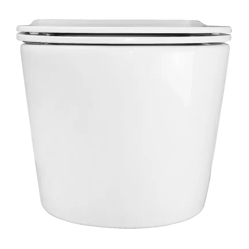 Подвесной унитаз безободковый Azario Ollin AZ-0513R , с системой антивсплеск (Торнадо), сидением микролифт, цвет белый фото 7