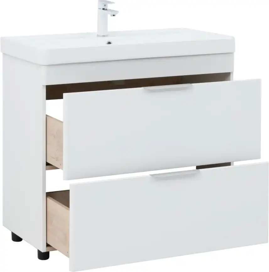 Тумба под раковину Aquanet Ирис New 90 напольная, белый глянец, напольная, 336309 фото 7