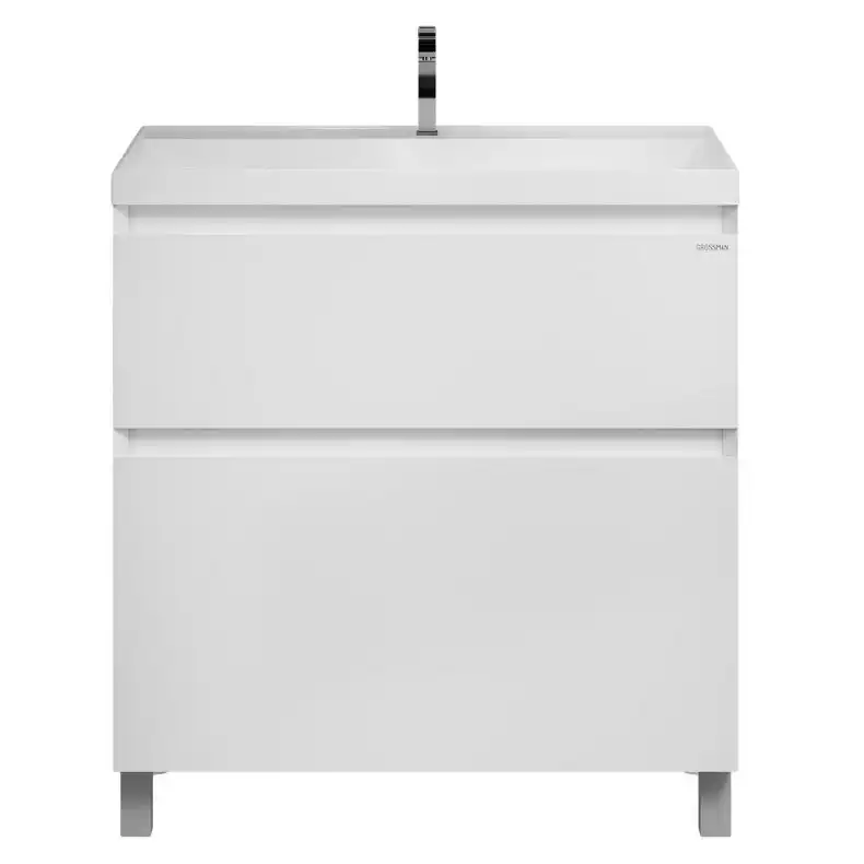 Тумба под раковину Grossman Меркадо 80 напольная, белая матовая (108074) фото 3