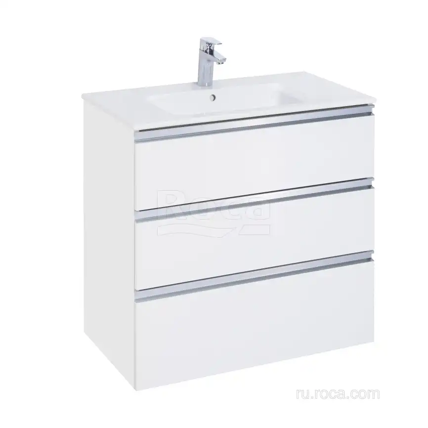 Тумбы под раковину Roca The Gap 80 A857406806 подвесная, цвет, Белый глянец фото 2