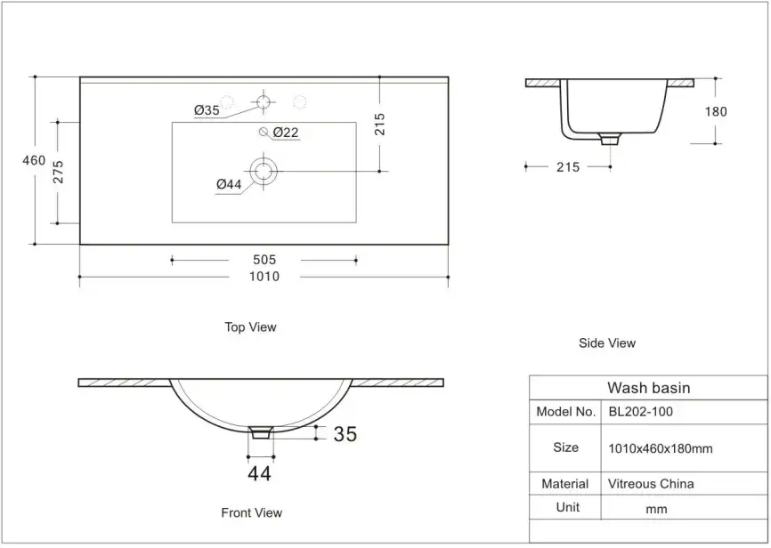 Раковина Aquanet Flow 100, белая, 347433 фото 2