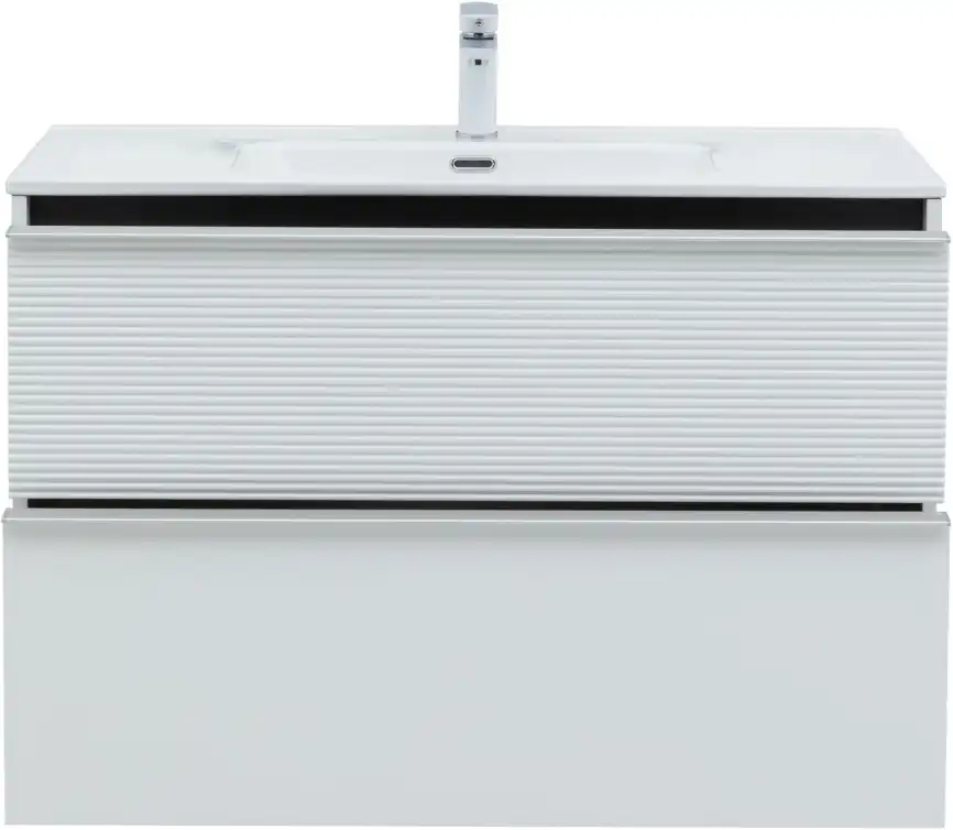 Тумба под раковину Aquanet Вита 100 белый матовый, подвесная, 330474 фото 9