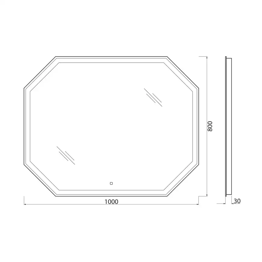 Зеркало BelBagno SPC-OTT 100х80 SPC-OTT-1000-800-LED-TCH с подстветкой, сенсорный выключатель фото 9