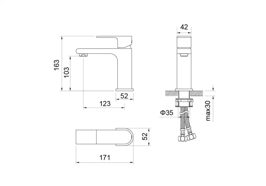 Смеситель для раковины Aquatek Лира AQ1410CR, однорычажный, цвет Хром фото 2