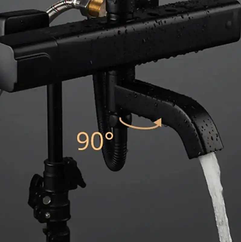 Душевая система Gappo G2491-6  с тропическим душем и термостатом, Черный матовый фото 9