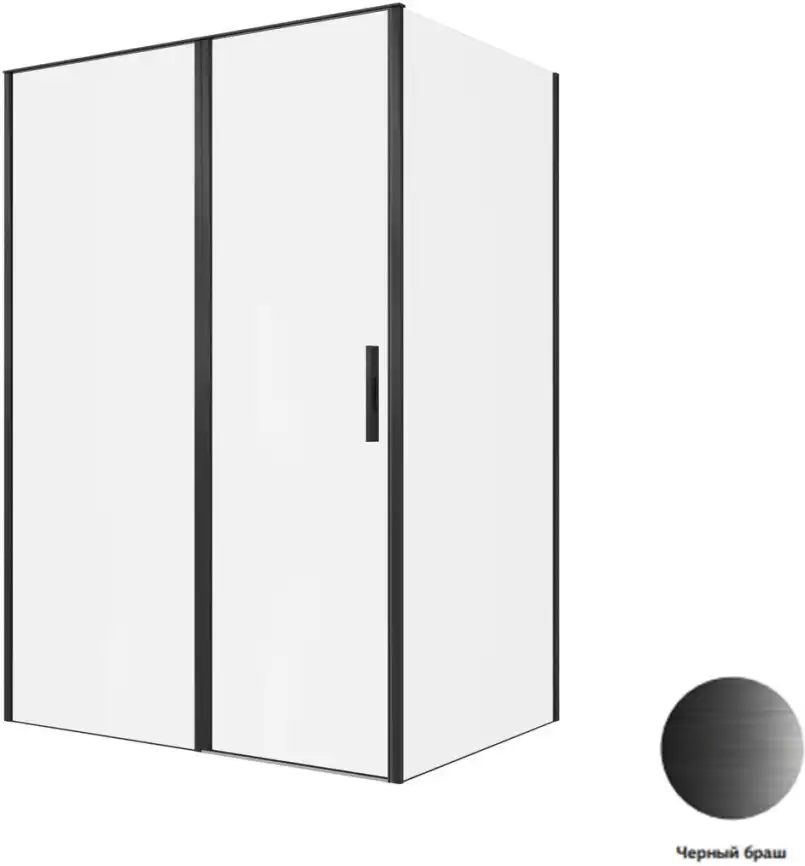 Душевой уголок Allen Brau Priority 140x100 3.31036.BBA + 3.31048.BBA черный браш фото 1