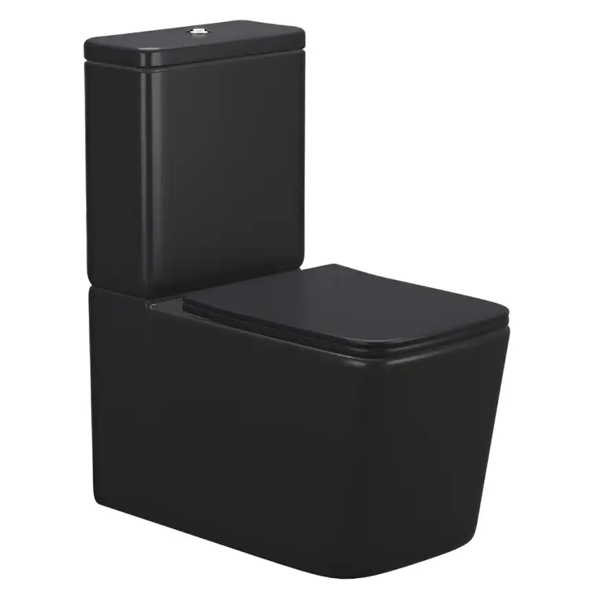 Унитаз-компакт AVS Атом 813-0001-MB безободковый, черный матовый фото 1