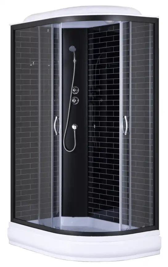 Душевая кабина Loranto 120х80 средний поддон, тонированное стекло, профиль Черный, CS-66120-20L GB 120 фото 1