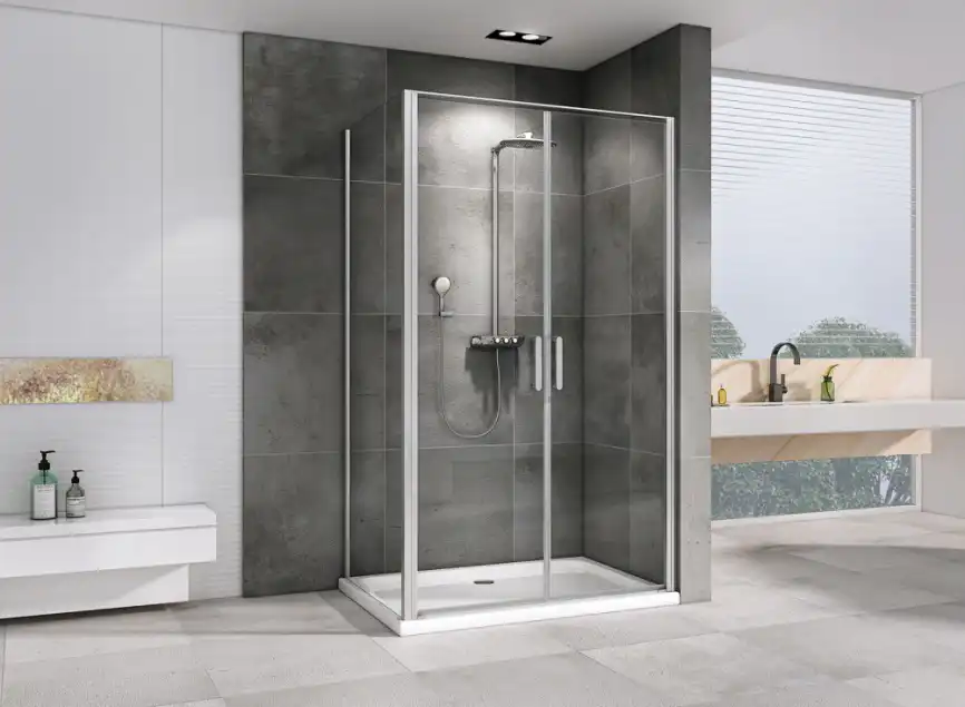 Душевой уголок ABBER Sonnenstrand 100х75 см, AG04100C-S75, профиль хром, стекло прозрачное фото 2