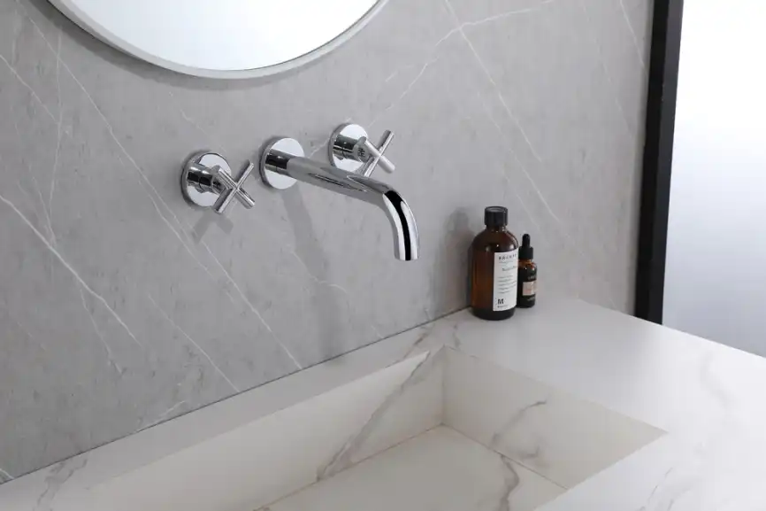 Смеситель для раковины Abber Wasser Kreis AF81121 встраиваемый, с внутренней частью, Хром фото 2