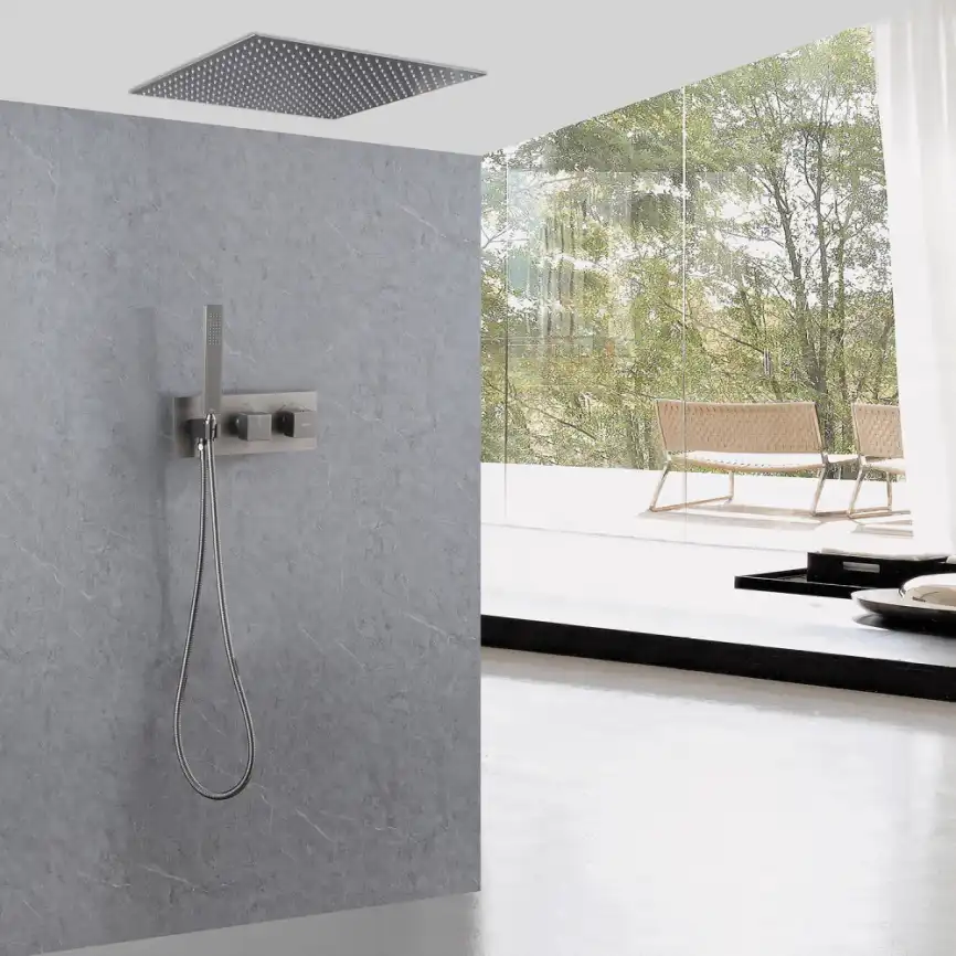 Душевая система ABBER Daheim AF8255NG скрытого монтажа без излива, термостат, никель фото 2