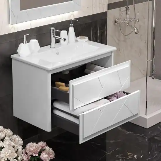 Тумба с раковиной Opadiris Луиджи 80 00-00006179 подвесная цвет, белый матовый фото 4