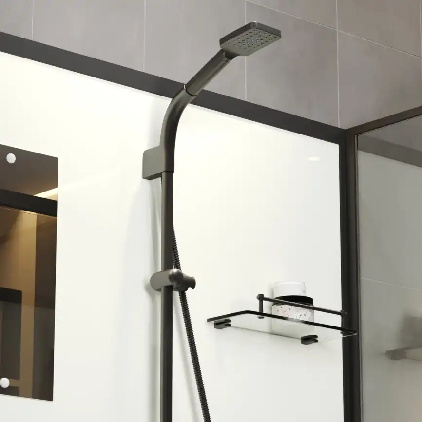 Душевая кабина Niagara Standart 100х80 ST100/80/15Q/BL/BK низкий поддон, черный профиль, без крыши фото 8