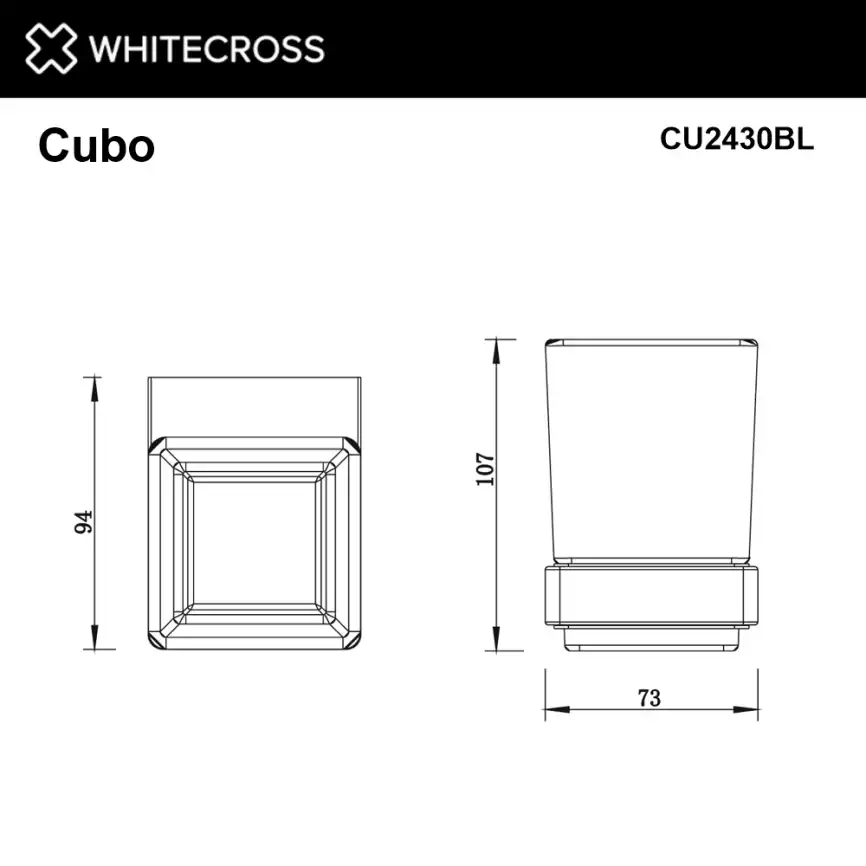 Стакан для щеток Whitecross CUBO black, CU2430BL, Черный матовый фото 2