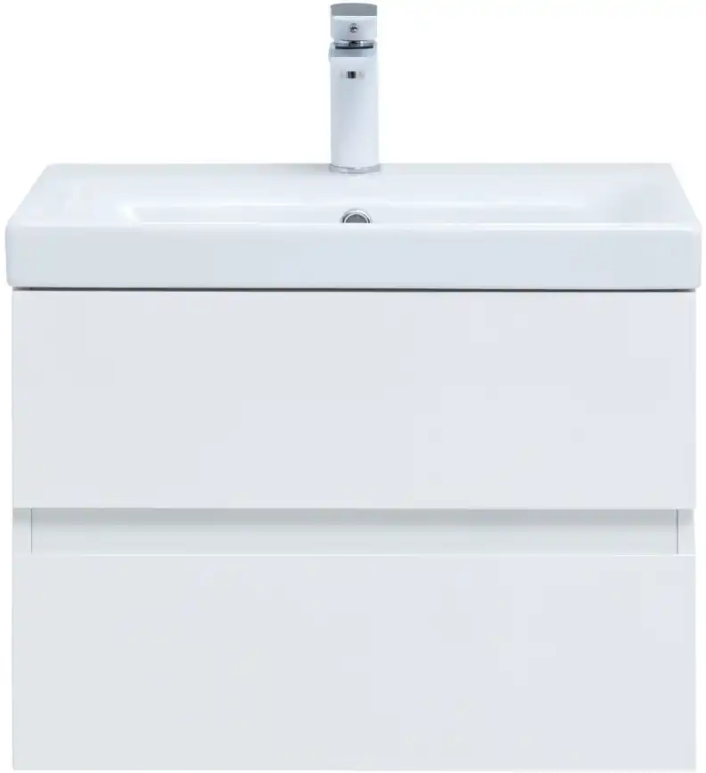 Тумба под раковину Aquanet Беркли 60 белый глянец (2 ящика) 302349 фото 2