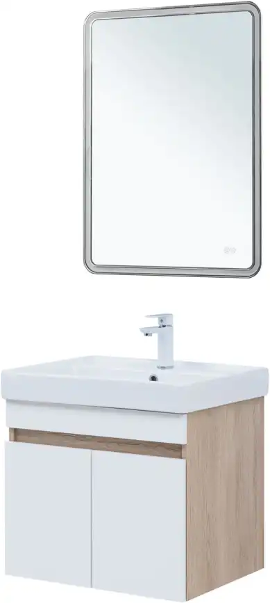 Тумба под раковину Aquanet Оптима 60 дуб светлый/белый сатин, 344799 фото 11