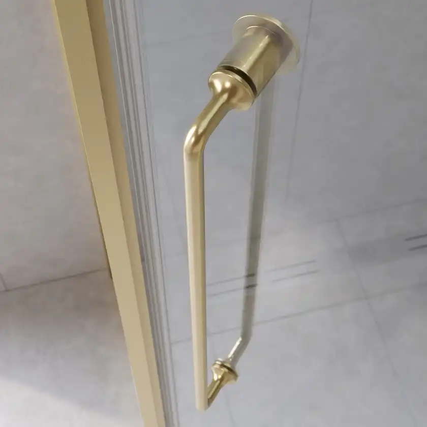 Душевой уголок CEZARES RELAX-304-P-1-100-C-BORO стекло Прозрачное, профиль Брашированное золото фото 4