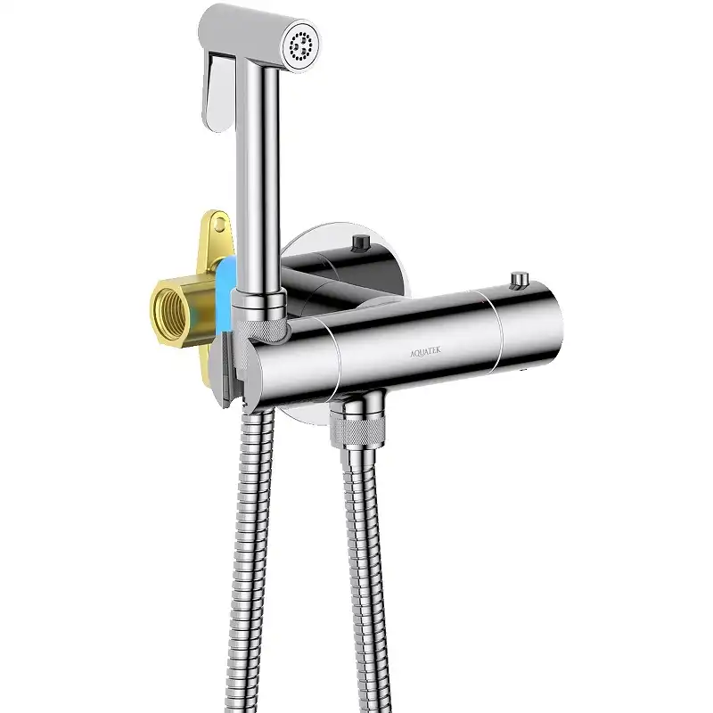 Гигиенический душ со смесителем Aquatek AQ1027CR термостатический, Хром фото 1