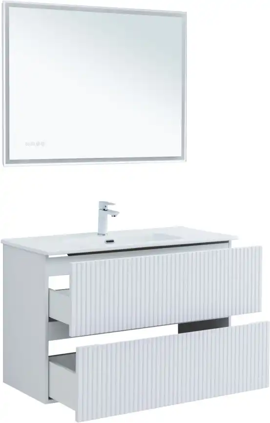 Тумба под раковину Aquanet Джейн 100 белый матовый 313288 фото 9