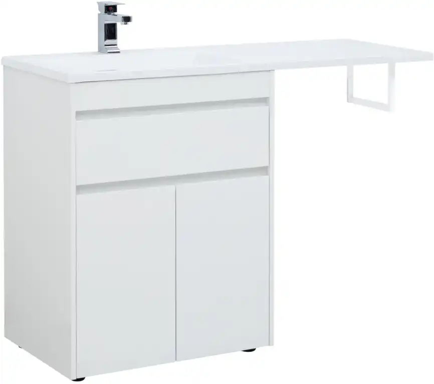 Тумба под раковину Aquanet Токио 130/68 белый (напольная, 1 ящик, 2 дверцы) 237746 фото 4