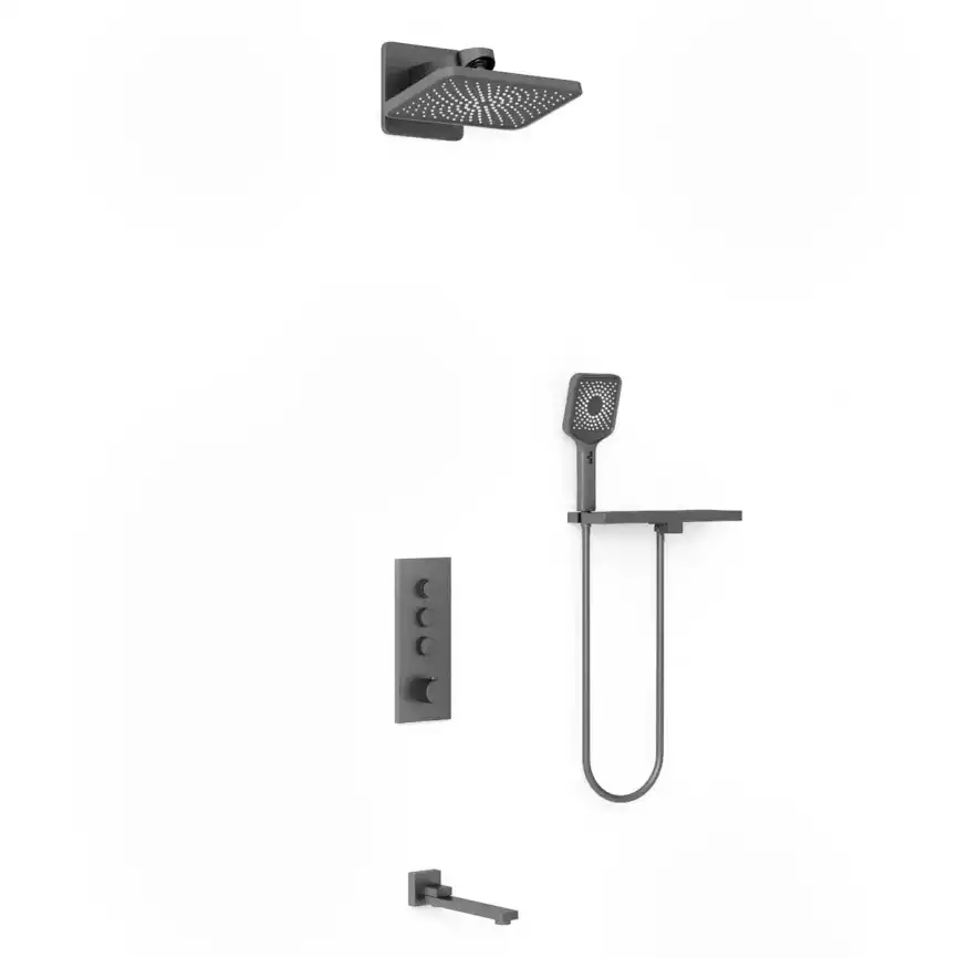 Душевая система  Vincea  VSFW-433TI4RGM VSFW-433TI4RGM  с термостатом, встраиваемая, вороненная сталь фото 2
