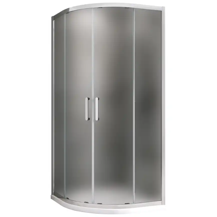 Душевой уголок ABBER Schwarzer Diamant 90х90 см, AG01090M, профиль хром, стекло матовое фото 1