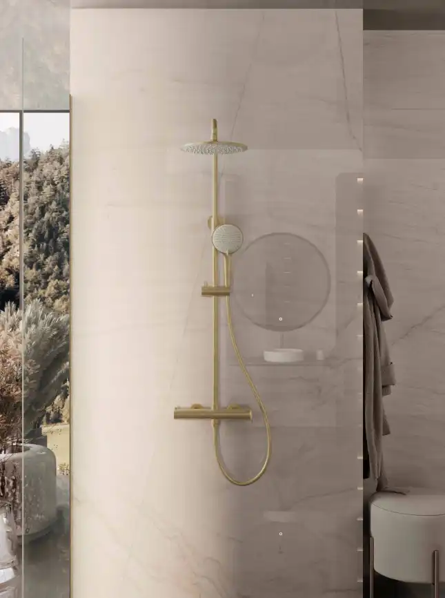 Душевая система  Vincea Rondo VSFS-1R0BG VSFS-1R0BG для душа без излива, брашированное золото фото 3