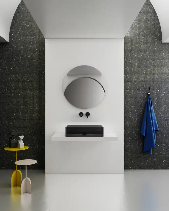 Раковина накладная ABBER KRISTALL 60х40х15 AT2803Onyx, прямоугольная, черная фото 4