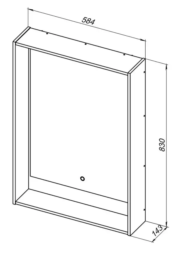 Зеркало Aquanet Милан 60 с подстветкой, сенсорный выключатель, дуб рустикальный, 336398 фото 2