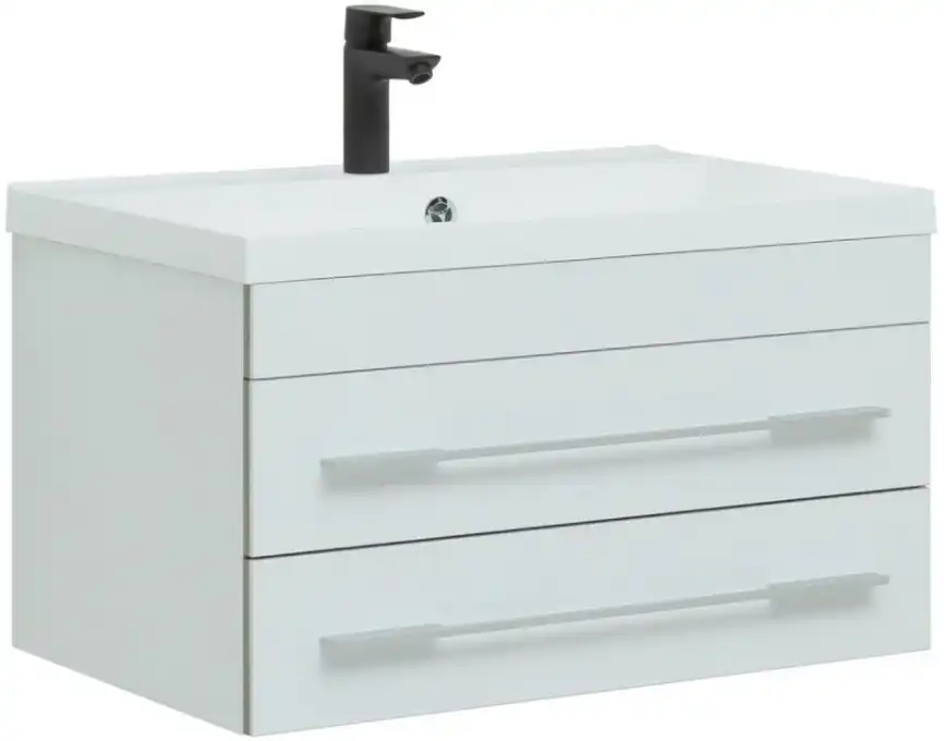 Тумба под раковину Aquanet Верона 75 белый (подвесная 2 ящика) 176669 фото 1