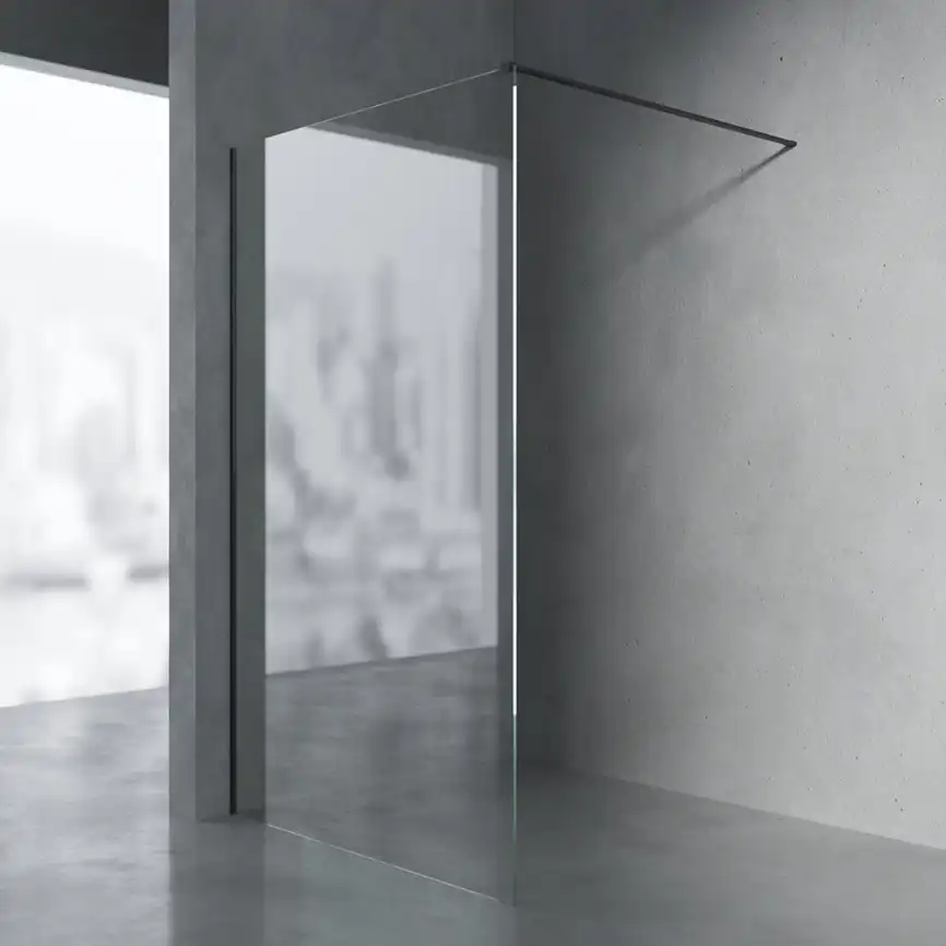 Душевая перегородка AVS Walk In 120 профиль черный, стекло прозрачное, 803-0014-200-12-BM-T фото 1