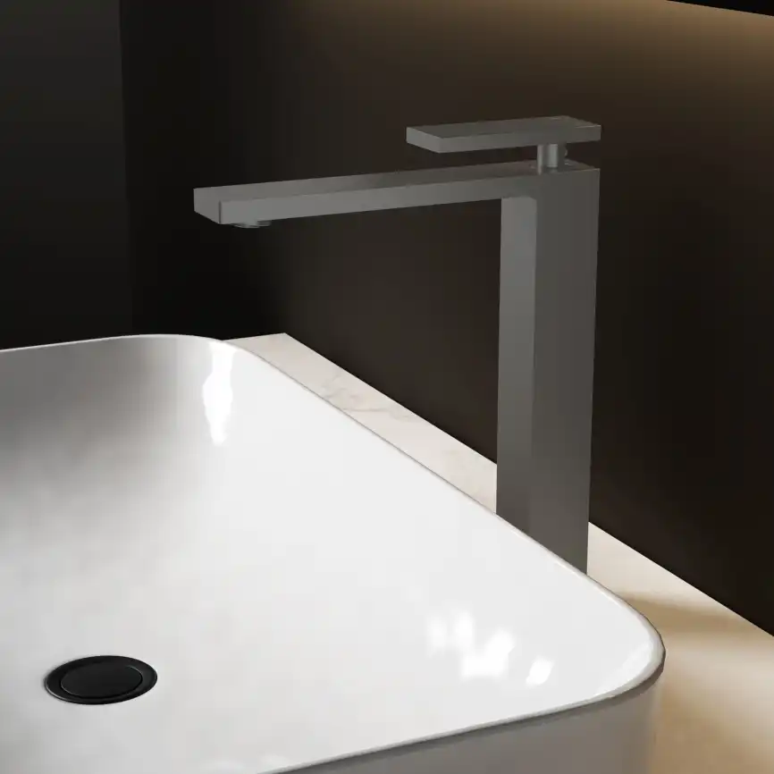 Смеситель для раковины Vincea Dice VBF-2DS2GM однорычажный, вороненая сталь фото 1