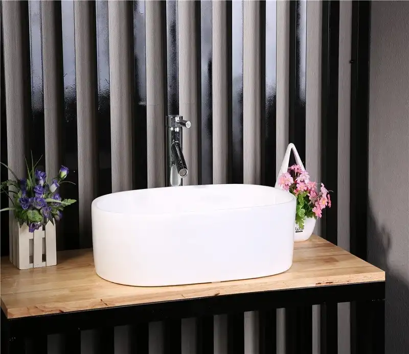 Раковина накладная CeramaLux 565х350х145 9025-1, цвет Белый фото 5