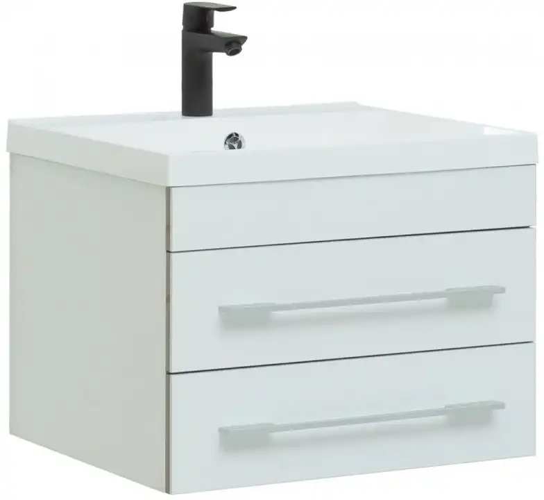 Тумба под раковину Aquanet Верона 58 белый (подвесная 2 ящика) 176667 фото 1